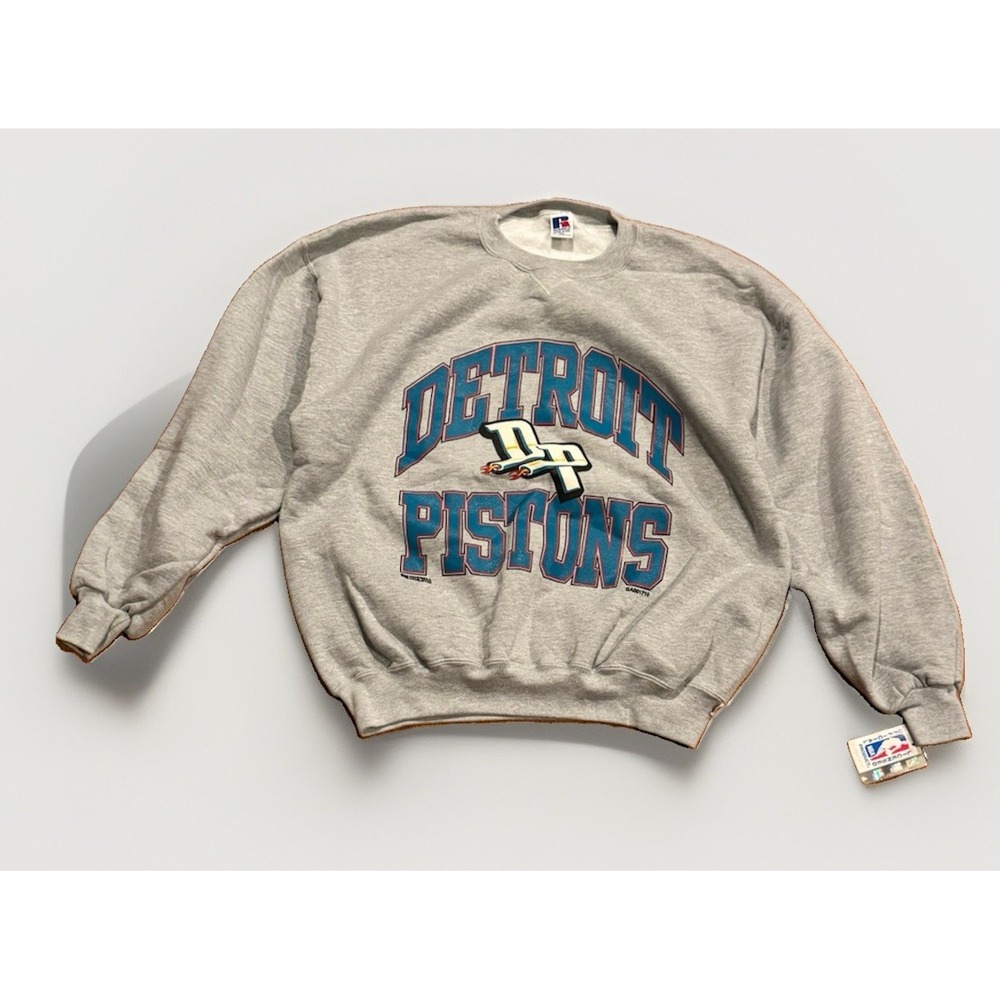 Vintage Russell Detroit Pistons Crewneck Sweatshirt 2XL USA Made 90s NWT